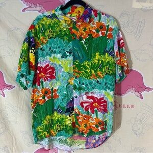 Vintage Jams World 30th Anniversary Collectors Edition Colorful Floral Shirt